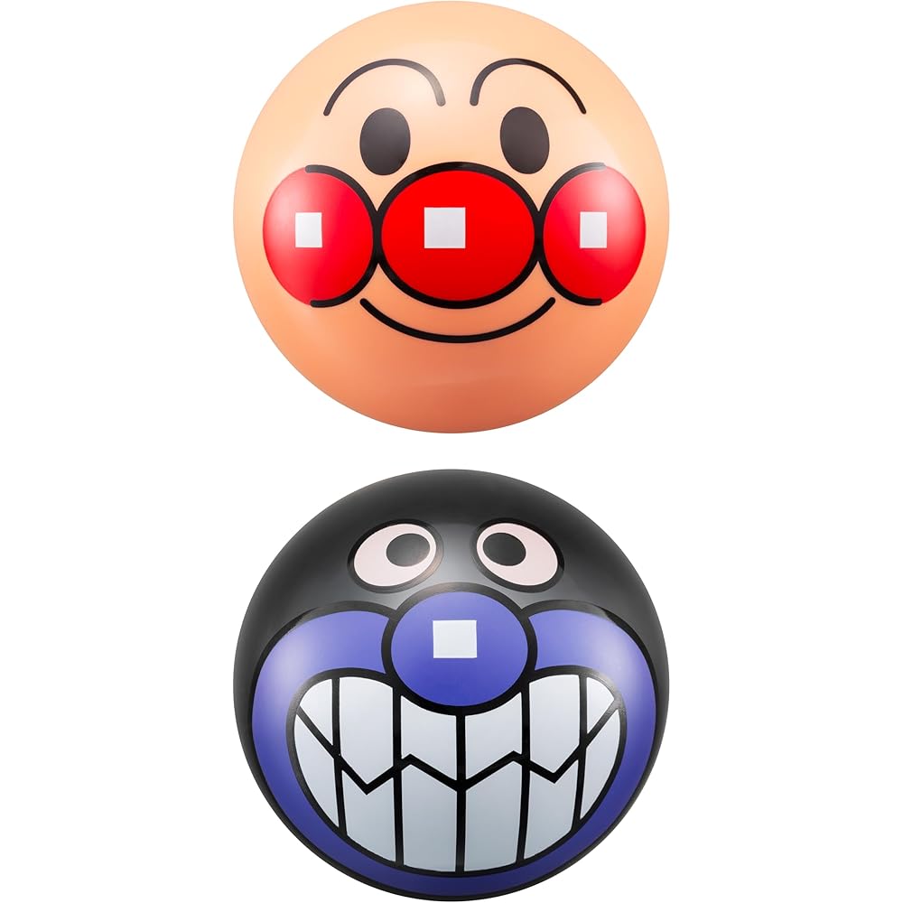 Agatsuma Anpanman Mini Face Balls Set of 2 Anpanman and Baikinman Characters