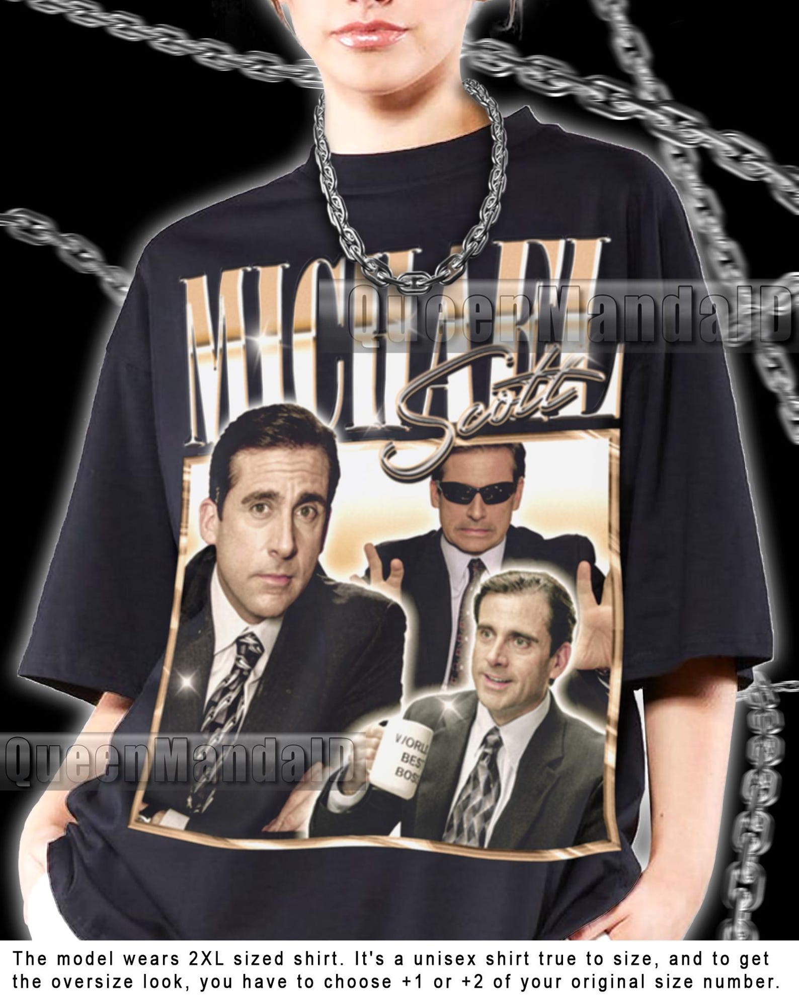 Michael ScotT-Shirt Retro Fan Tee, The Office 90s Retro Style Prison Mike SweaT-Shirt R040 3XL
