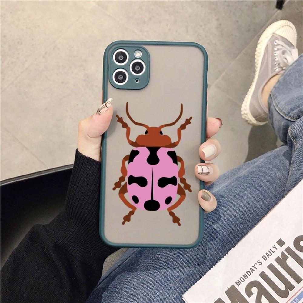 Bug Beetles Insects Phone Case for iPhone 14 11 12 13 Mini Pro Max 8 7 Plus X XR XS MAX Translucent Matte Cover