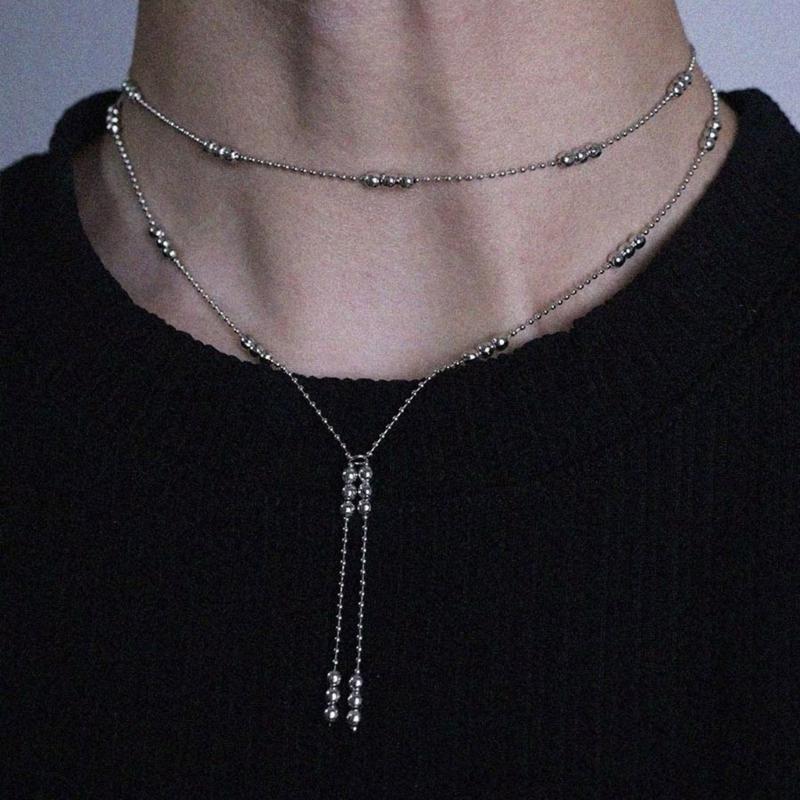 Layer Bead Tassels Necklace Delicate Chain Collarbone Jewelry Trendy Women