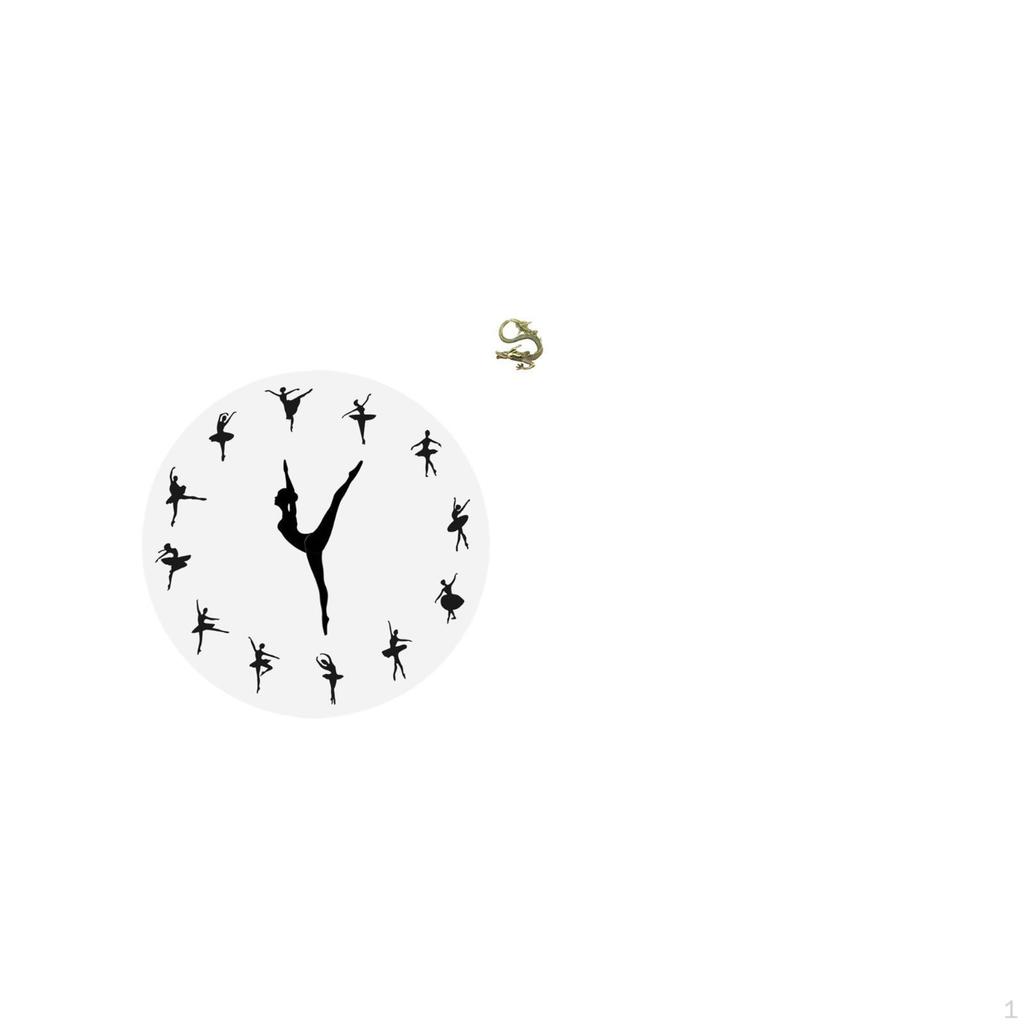 Ballerina Wall Clock Ballet Dancing Girl Brass Chinese Statue Mini Tea Pet Figurine Silent Mute