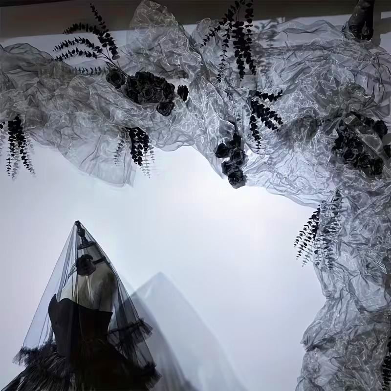 1PC Lightweight Artistic Breathability Beautiful Atmosphere Transparent Holiday Decorations Organza Fabric Romantic 1Mx150CM