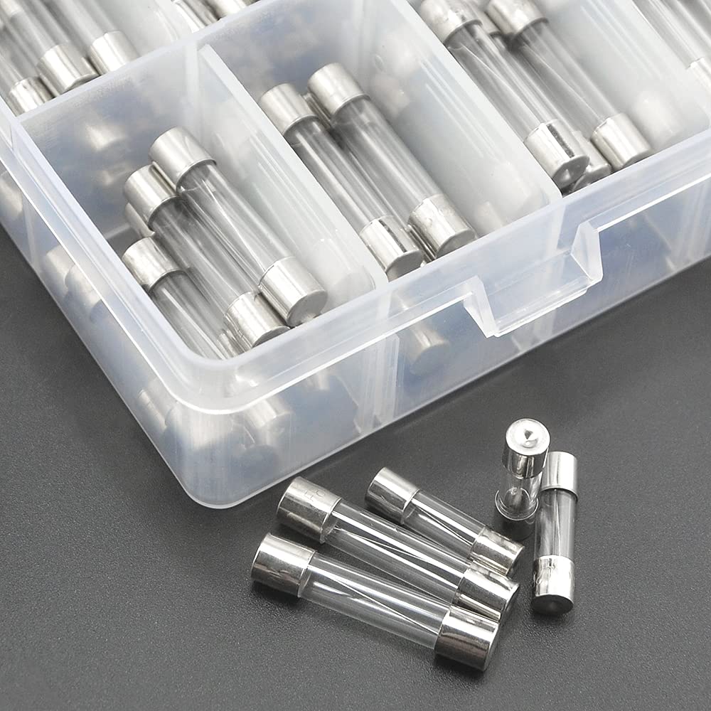 WMYCONGCONG 240pcs 6x30mm 5x20mm 24-Value Fast-Blow Glass Tube Fuses 250V 5x20mm 0.5A 1A 1.6A 2A 3A 4A 5A 6.3A 8A 10A 15A 20A + 6x30mm 0.5A 1A 2A 3A