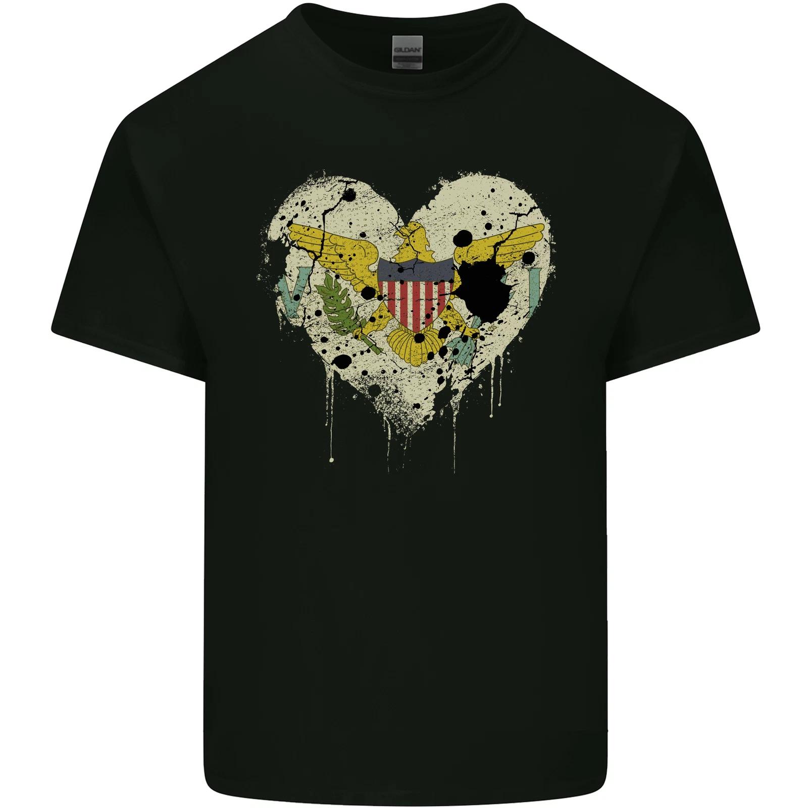 Love Flag Virgin Islands US Football Kids T-Shirt Childrens 4XL