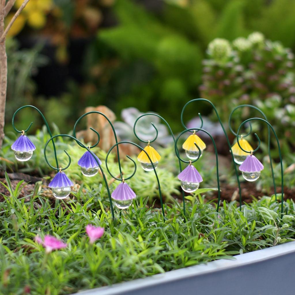 Decorative Garden Stakes 9 Pieces With Resin Umbrella Beams Metal Garden Decoration For Outdoor Patio Lawn Park Flower Bed