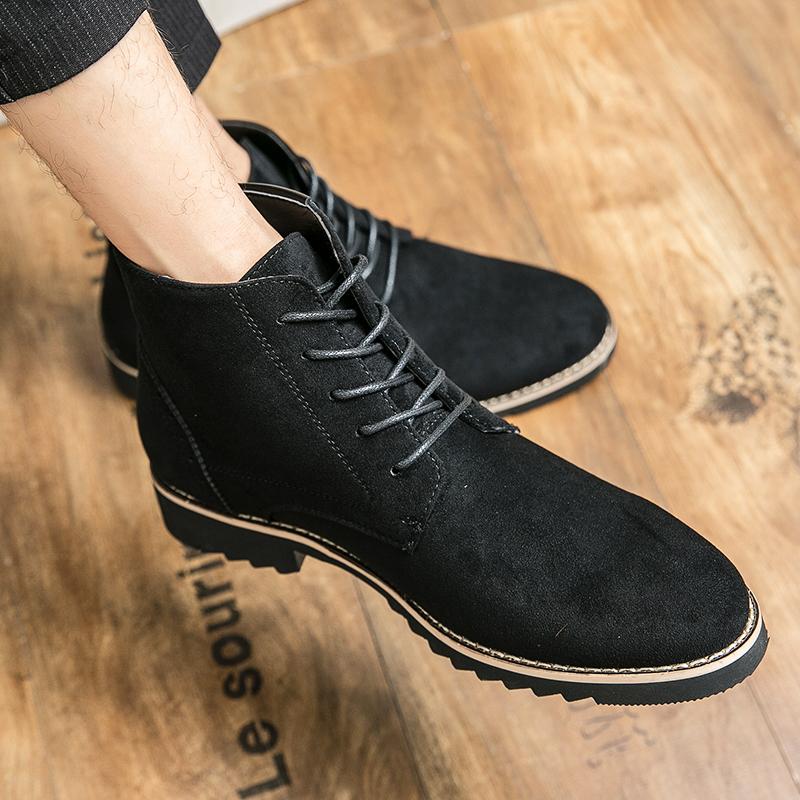 Luxuriöser Cord Herren Wintermode High Top Designer Kleider Stiefeletten für Herren Lässige Business Formelle Schuhe Schuhwerk