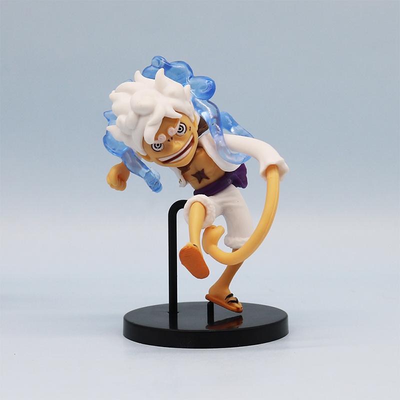 11Cm 5Stk/Set Q Version von Schelmischem Ruffy Lustiges One Piece Gear 4 Ruffy Anime Figuren PVC Modell Spielzeug Desktop Auto Montiertes Ornament
