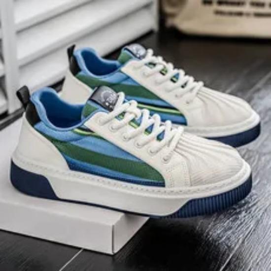 

Fashion Design Striped Heads Shoes for Man Soft Lightweight Flats Skateboard Sneakers Retro Luxury Leather Shoes 44