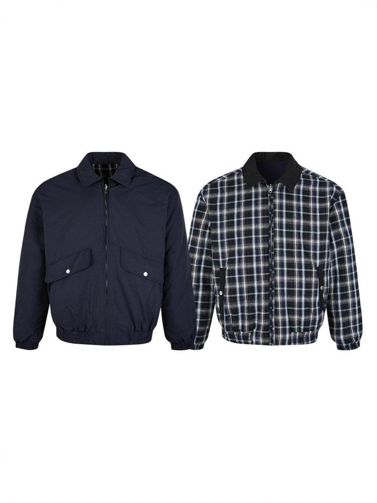 EME Yisheng Yi Retro Plaid Double-Sided Lapel Jacket for Men: Old Money Style, Autumn/Winter Outerwear