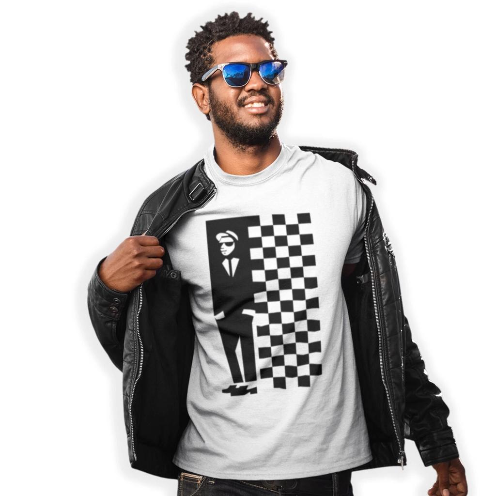 Ska Man Hand Printed T-shirt Ska Chequerboard Birthday Gift