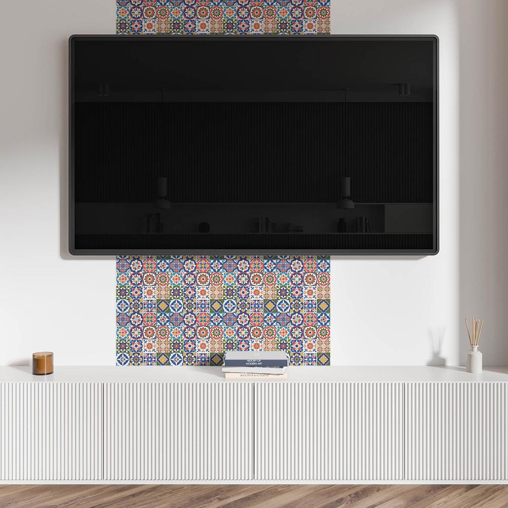 Self-Adhesive Vinyl Tiles Mosaic Patterns In Squares 10X40X20 Cm