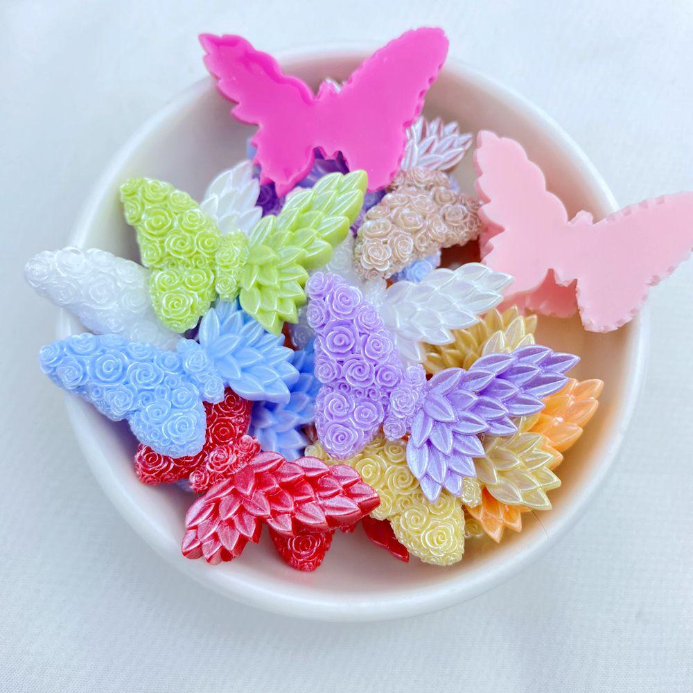10Pcs New Models Colorful Cartoon Butterfly Series Resin Scrapbook DIY Jewelry Hairpin Headrope Decoration Crafts Diy Accessorie