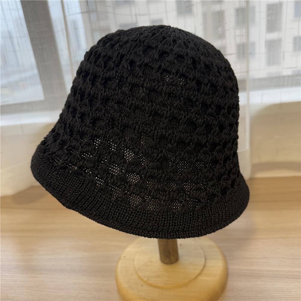 

Весенне-летняя двусторонняя ажурная панама женская дышащая шляпа женская тонкая солнцезащитная шляпа от солнца модная дорожная шляпа-ведро Adult average size чёрный