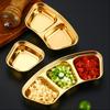 304 Edelstahl Fächerförmige Gewürzplatte Barbecue Dip-Saucenplatte Dickes 1/2/3 Fächer Design Für Einfache Saucenkontrolle