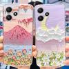 Cute Flower Cat Painted Case For Xiaomi Redmi 12 5G 2023 Soft Silicone TPU Back Cover For Redmi12 5G Global Phone Bumper