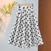 Women Floral Print Wide Leg Cropped Pants Elastic Waist Casual Summer Trousers