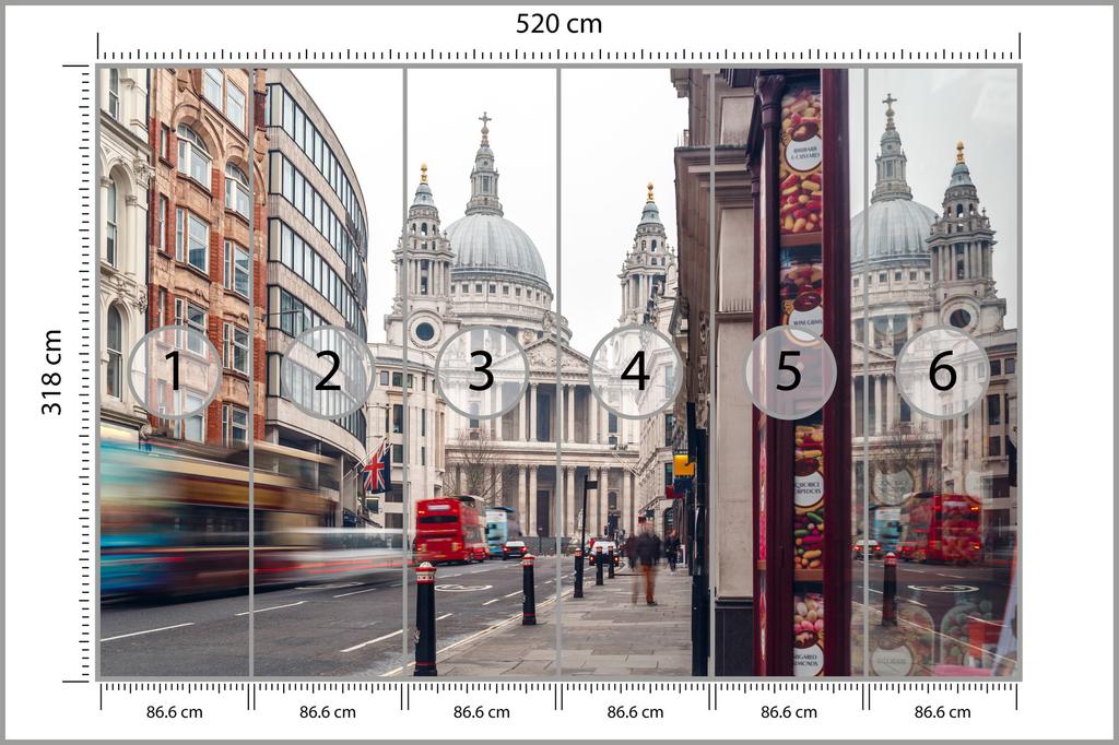 Photomural Cathedral In London Structural Vinyl 520x318