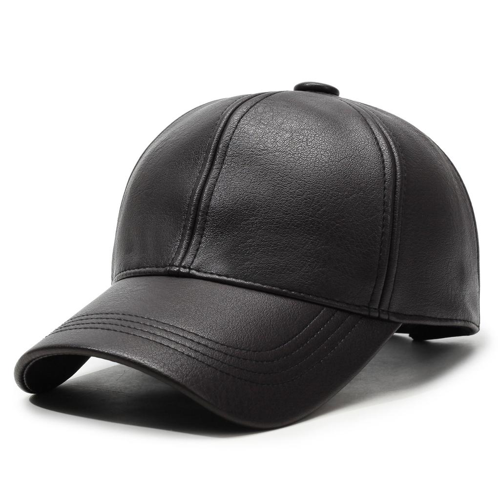 Simulation Leather Hat Autumn And Winter Men'S Cap Outdoor Sunshade Sheepskin Baseball Cap Casual Versatile