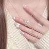 Female Heart-shaped Collarbone Bow Necklace