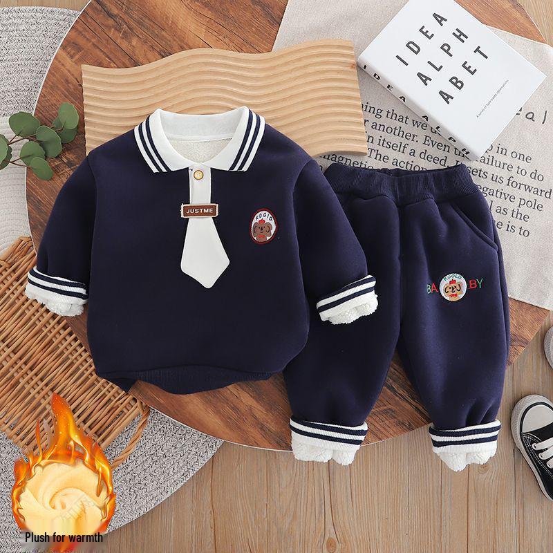 

Хлопчачий осінньо-зимовий флісовий світшот поло та повсякденний костюм-двійка 73 for 6-9 months