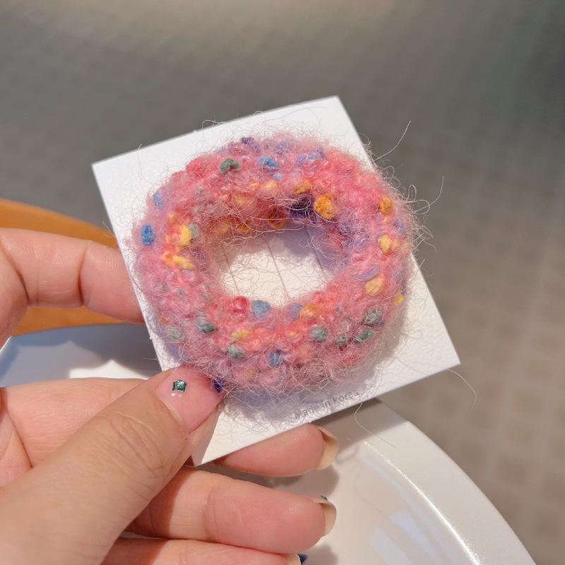 Korean Coffee Tone Smiley Hair Tie - Autumn/Winter Collection