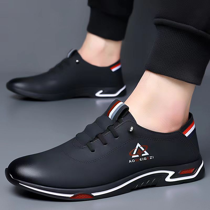 Men's Versatile Casual Shoes Soft Bottom Lightweight Anti-slip Comfortable Fit Round Toe Rubber Outsole Non-slip Leisure Footwea