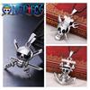 Stylish One Piece Black Alloy Skull Necklace For Young Adults, Featuring Sanji And Whitebeard