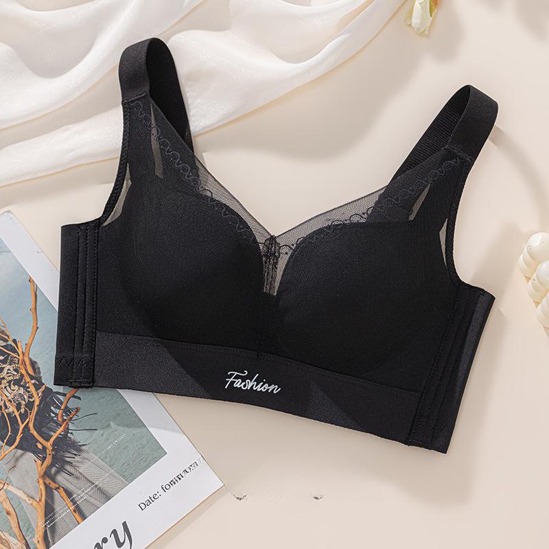 Simple Gathering Bra Women's Adjustable Bra Gathering Anti Sagging Comfortable and Breathable Lace Bra