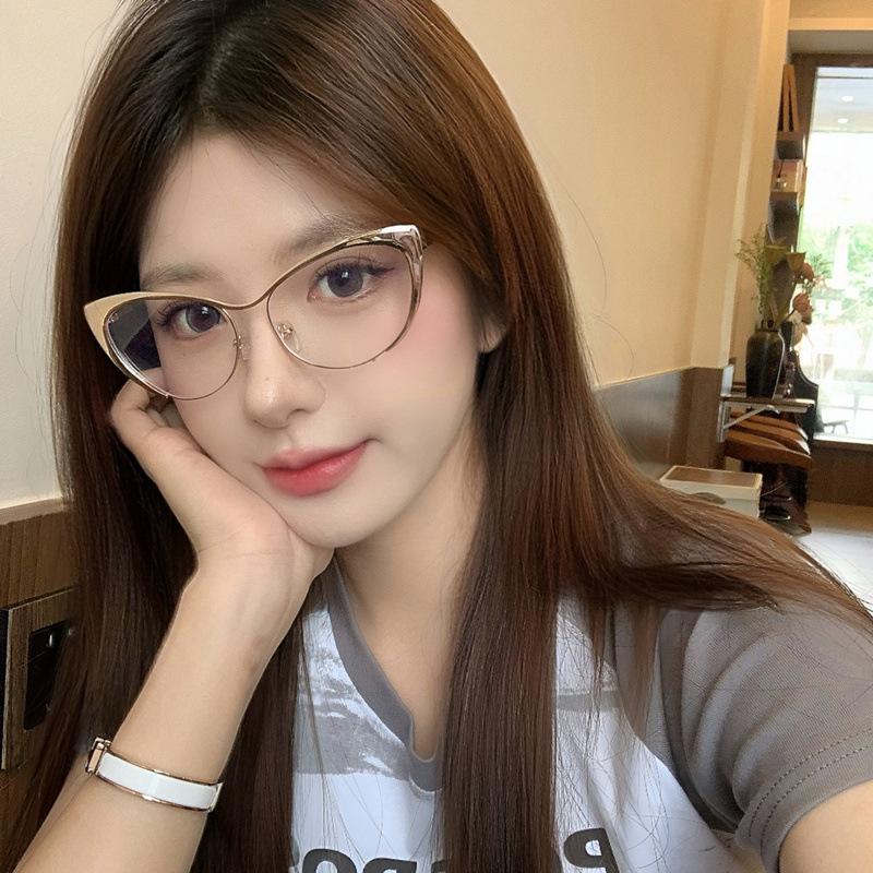 Y2K Katteseye Nærsynthetsbriller for Kvinner Menn Høyoppløselige Anti Blått Lys Briller Optiske Reseptbriller 0 TIL -4.0