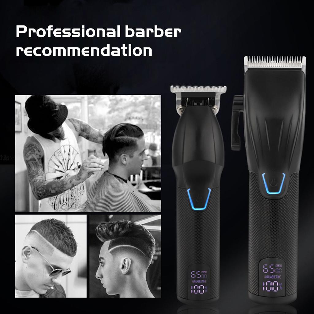 Professional Electric Hair Clipper Set Intelligent Display Speed Adjustable Strong Motor Low Noise