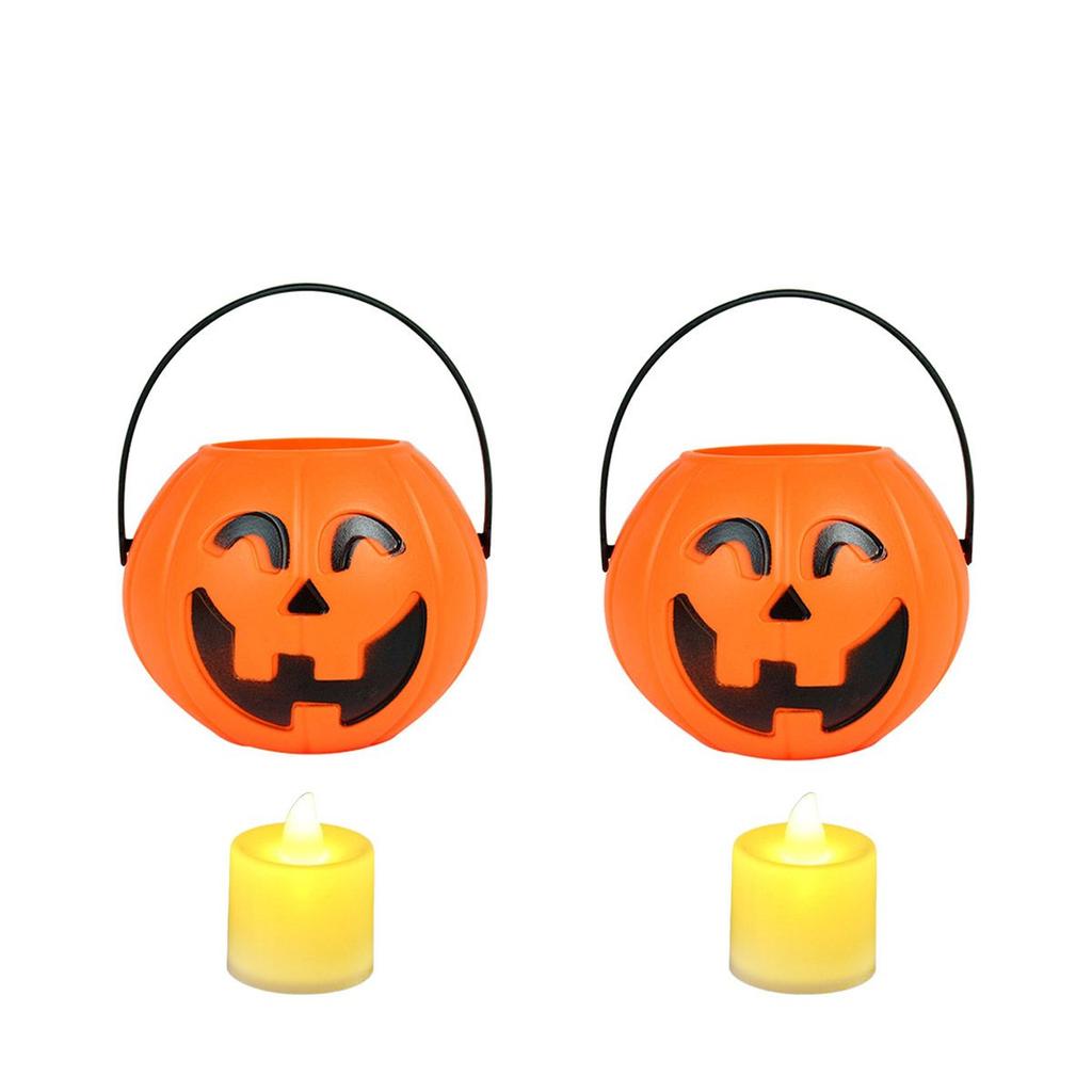 Holder DIY Portable Trick Or Treat Bags Halloween Decor Candy Boxes Pumpkin Bucket Pumpkin Lamp