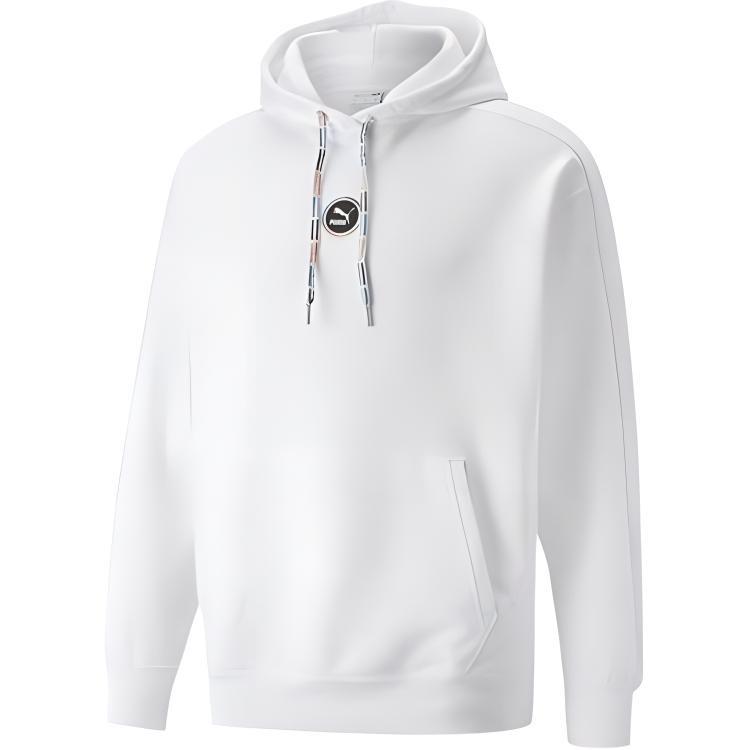 PUMA Circle Logo Hoodie White Men s 535374-02 L