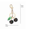 Sparkling 3D Cherry Charm Keychain Accessory Fashionable Fruit Shape Key Rings Portable Bag Decoration for Women