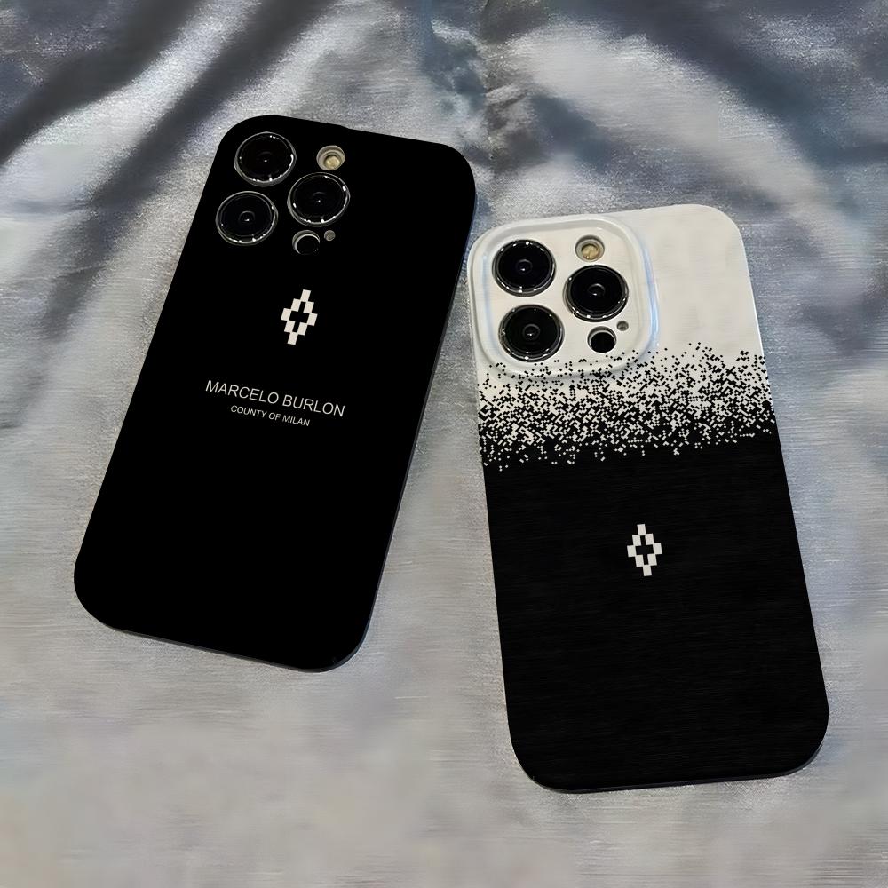 Funda de Teléfono M-MARCELO B-BURLON Para IPhone 17 Air 16 15 14 13 12 11 Pro Max 16 Plus Cubierta de Parachoques Brillante