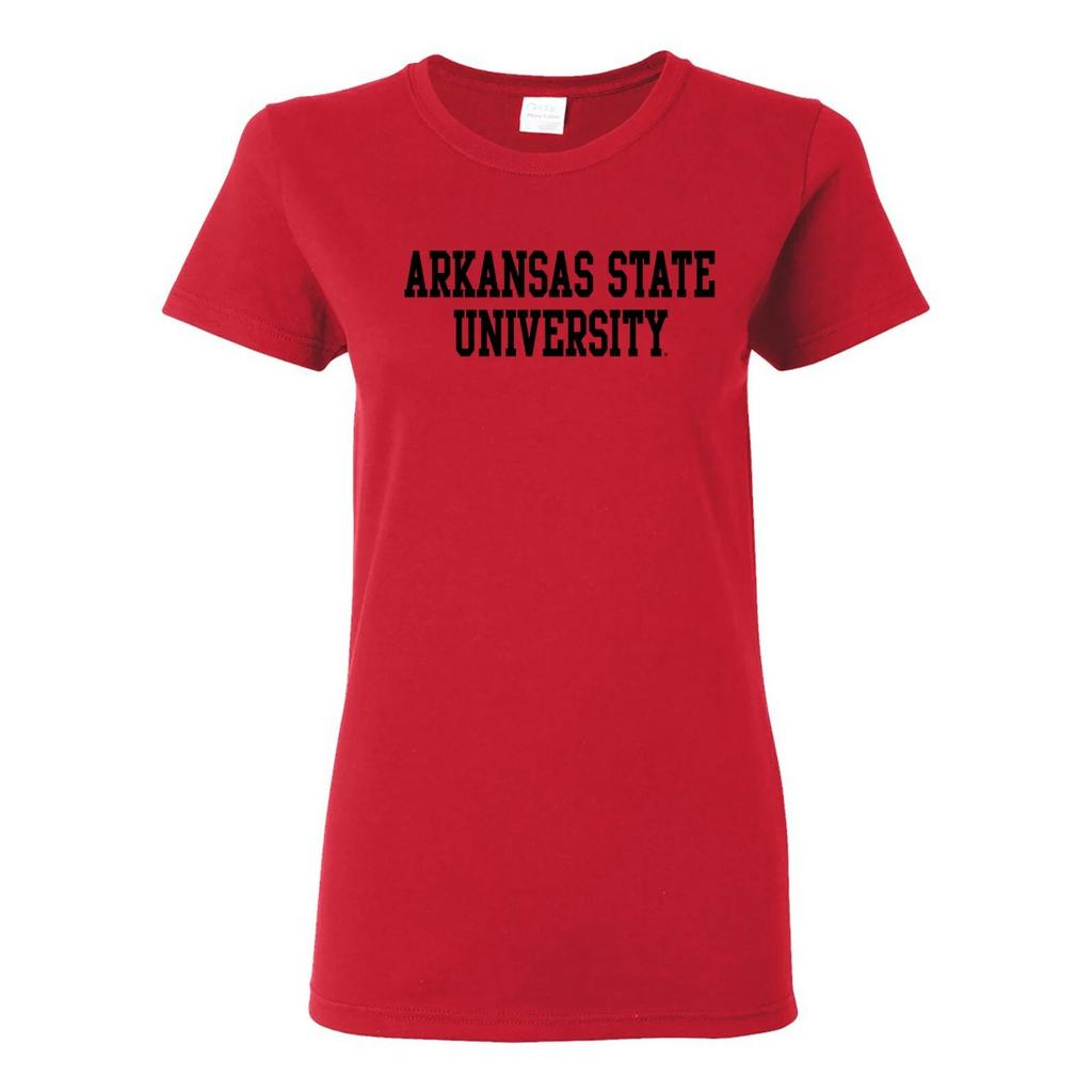 Arkansas State Red Wolves Basic Block Womens T-Shirt - Red