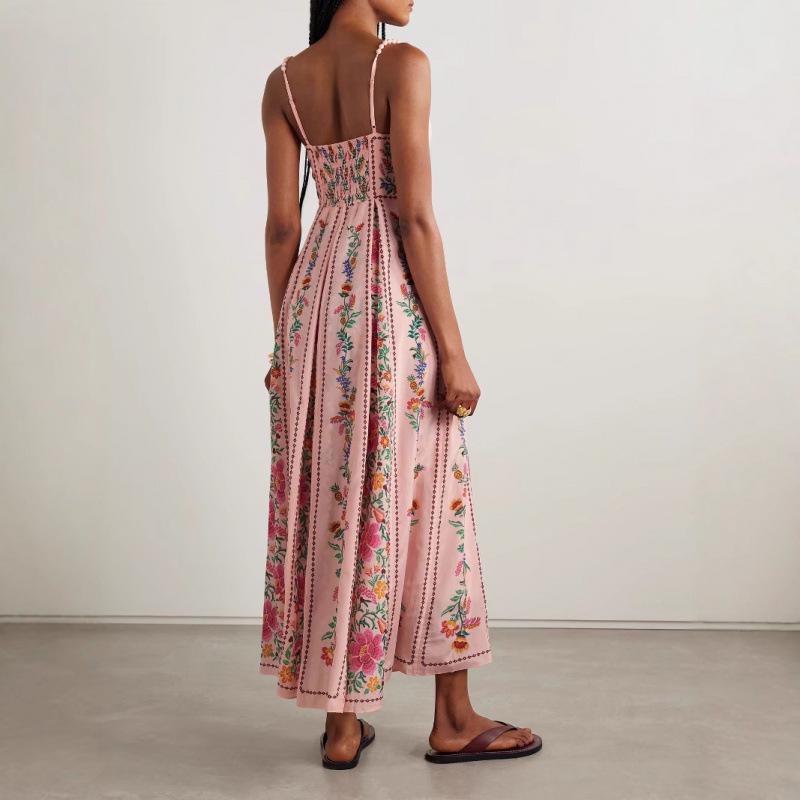2025 Sexy Strappy Holiday Dress with Beads and Print Design for Women