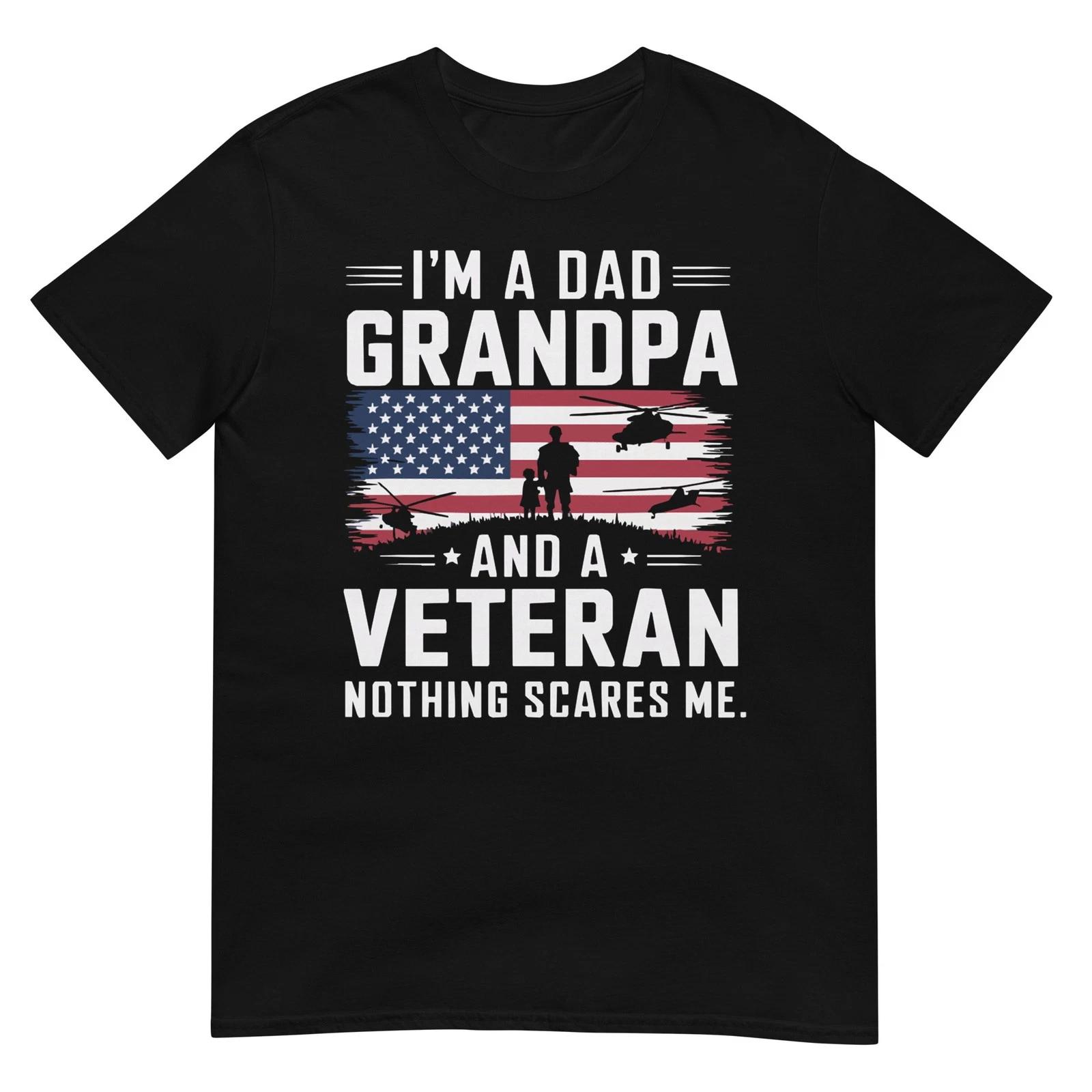 I m A Dad Grandpa And Veteran Fathers Day Veteran USA T-shirt 2XL