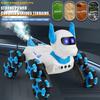 Non-Toxic Eight Wheel Stunt Rc Robot Dog Car Toy 2.4G Radio Remote Control Cars With Music Stunt Spray Electric Toy For Children Kids Gift