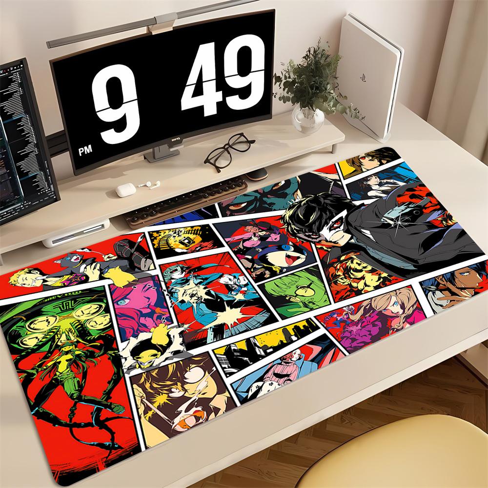 Tappetino per Mouse da Gioco Grande Tappetino per Scrivania Antiscivolo Bordi Cuciti Stampa Persona Anime Tappetino per Tastiera per Giocatore Ufficio a Casa