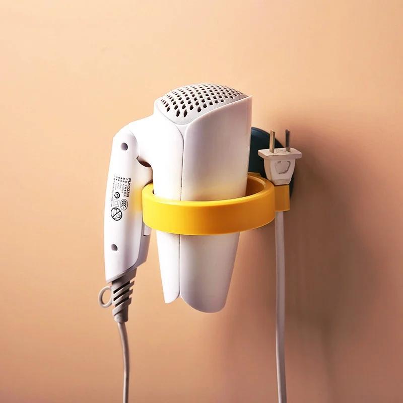 Simple Bathroom Shelf Bathroom Wall Mounted Air Duct Shelf Storage Free Punch Hair Dryer Rack Wall Shelf  Bathroom Accessories