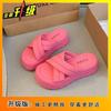 2025 summer new French heightening slippers women's fashion outer wear one word non-slip beach vacation non-slip cool slippers