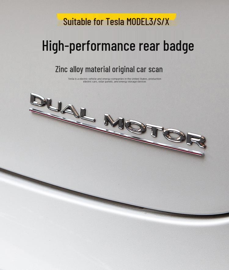 Tesla Model 3/Y/S/X High-Performance Zinc Alloy Rear Car Badge