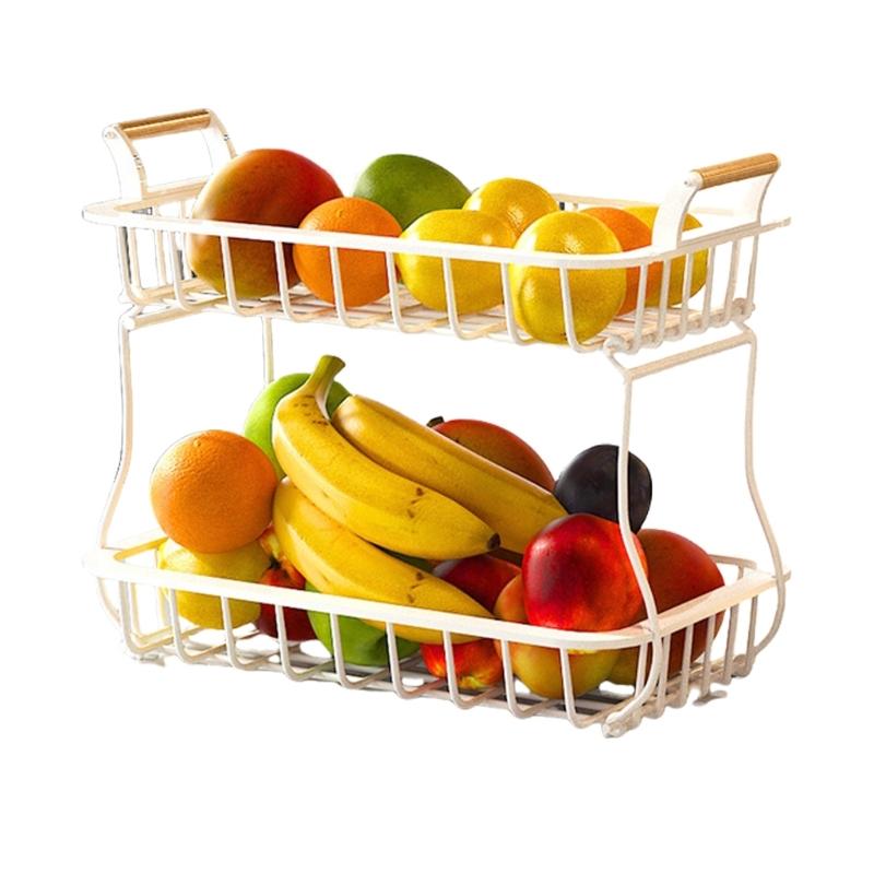 Sturdy Detachable 2 Layer Metal Shelf For Kitchen Counter Office Desk Modern Storage Solution Fruits Vegetables Easy Assembly