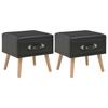 Day and Night - Day and Night Nightstands 2 Units 40x35x40 Cm Black Synthetic Leather