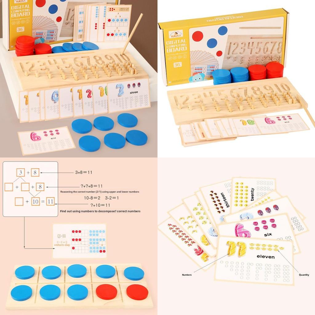 Montessori Wooden Number Slot Stick Blind Writing Board For Kid Play Educational