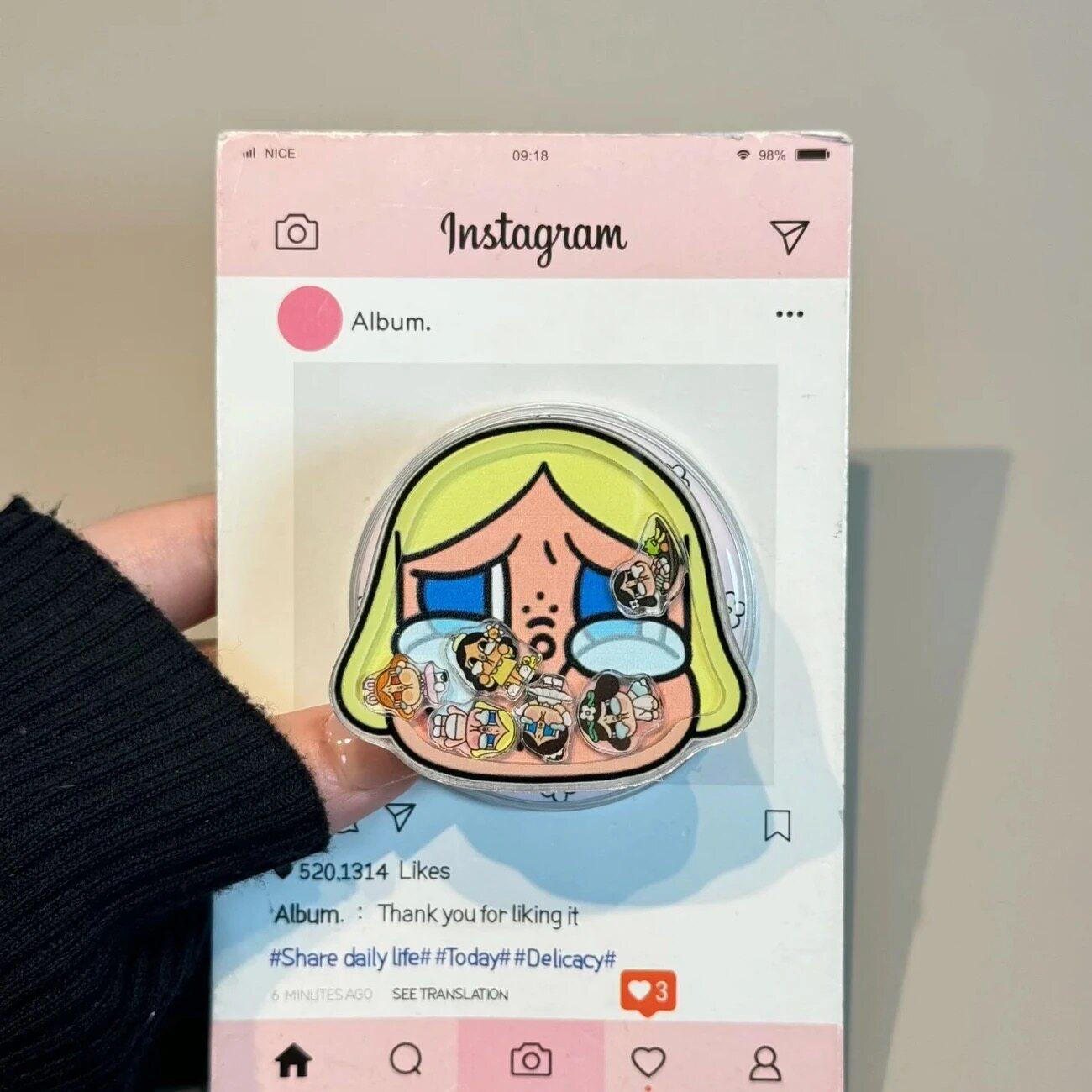 Cartoon Crying Baby Magsafe-Compatible Magnetic Phone Holder: Retractable, Foldable, Strong Suction for Convenience