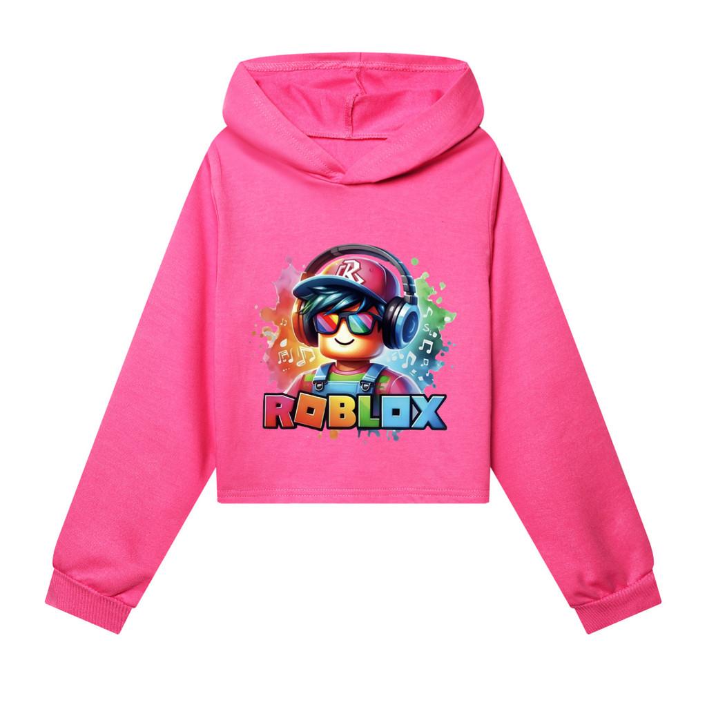 5528 Fashion Kids Girls Roblox Printed Outerwear Casual Long Sleeves Hoodies