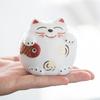 Ceramic Lucky Cat Piggy Bank Saving Coin Box Save Money Box Fortune Cat Ornament Statue Figurine Feng Shui Craft Home Decor