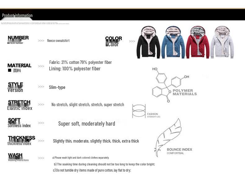 Men's Fashionable Hooded Cardigan: Thickened Winter Sports Hoodie with Fleece Lining