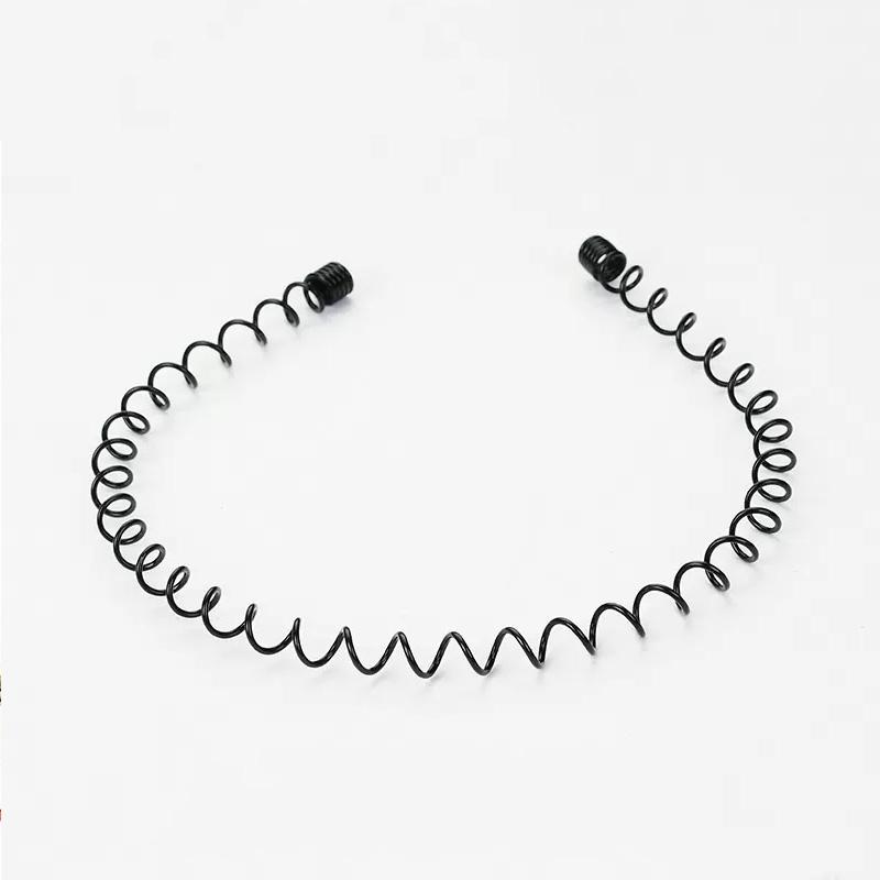 Unisex Czarne Elastyczne Antypoślizgowe Proste Metalowe Opaski na Głowę Dla Mężczyzn Kobiet Falista Opaska Wiosenna Obręcz do Włosów Modne Akcesoria do Włosów